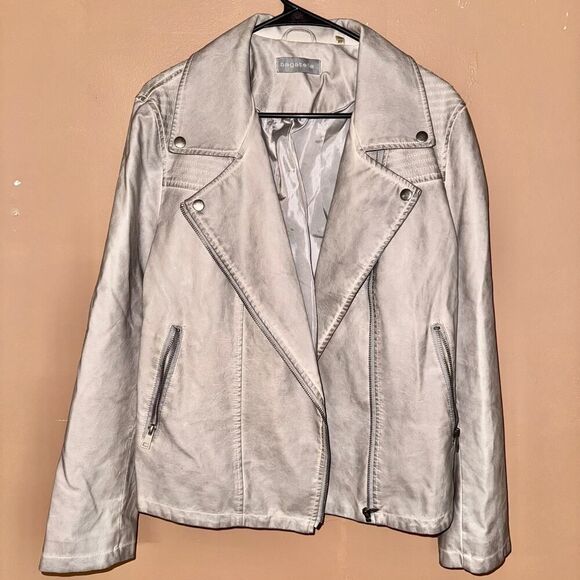 Bagatelle Women's Tan Faux Leather Motorcycle Jacket - XL - Picture 1 of 8
